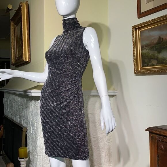 Ralph Lauren Metallic Grey Bodycon Mini Dress - Picture 3 of 14